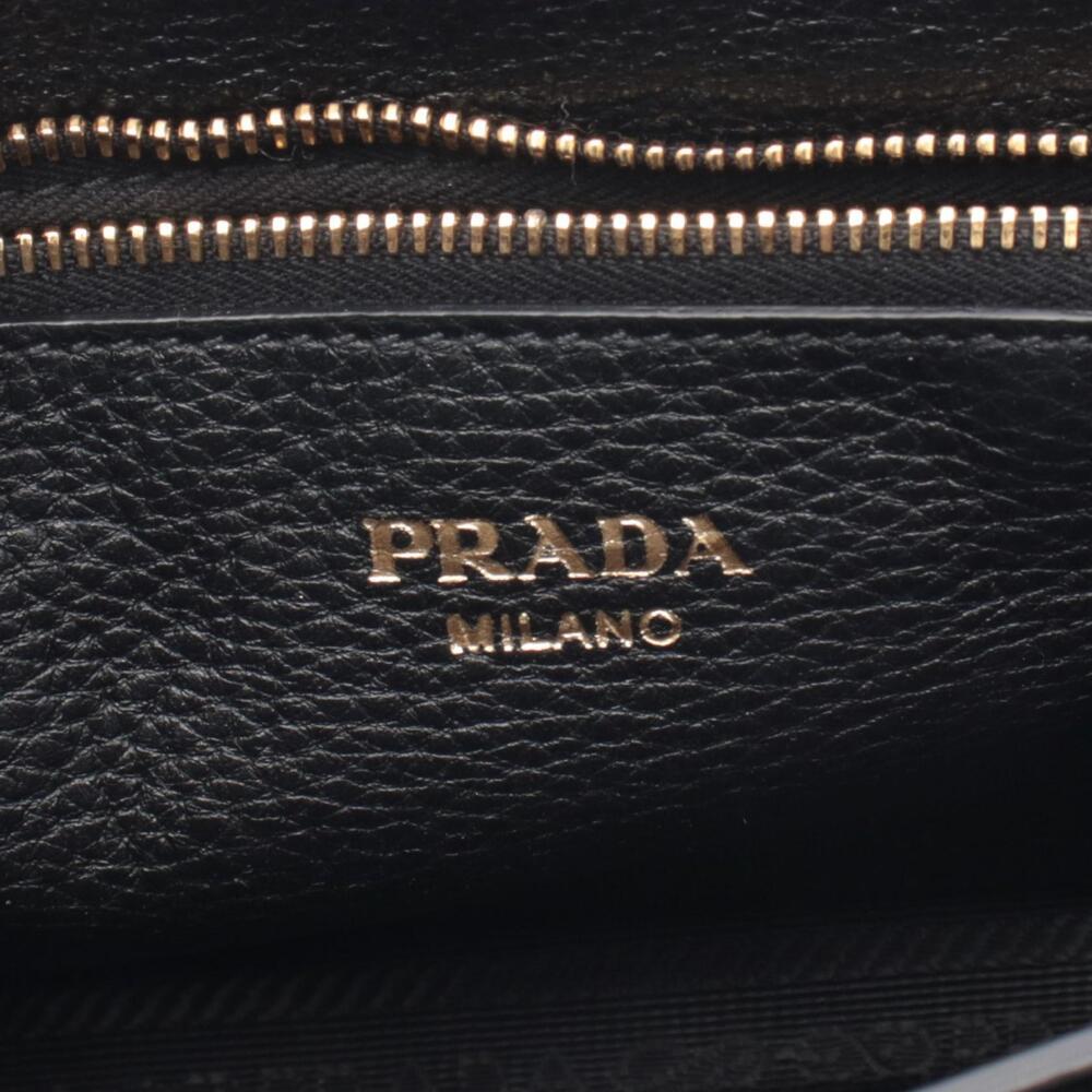 Prada Vitello Daino Shoulder Bag Leather Black - Picture 4 of 6